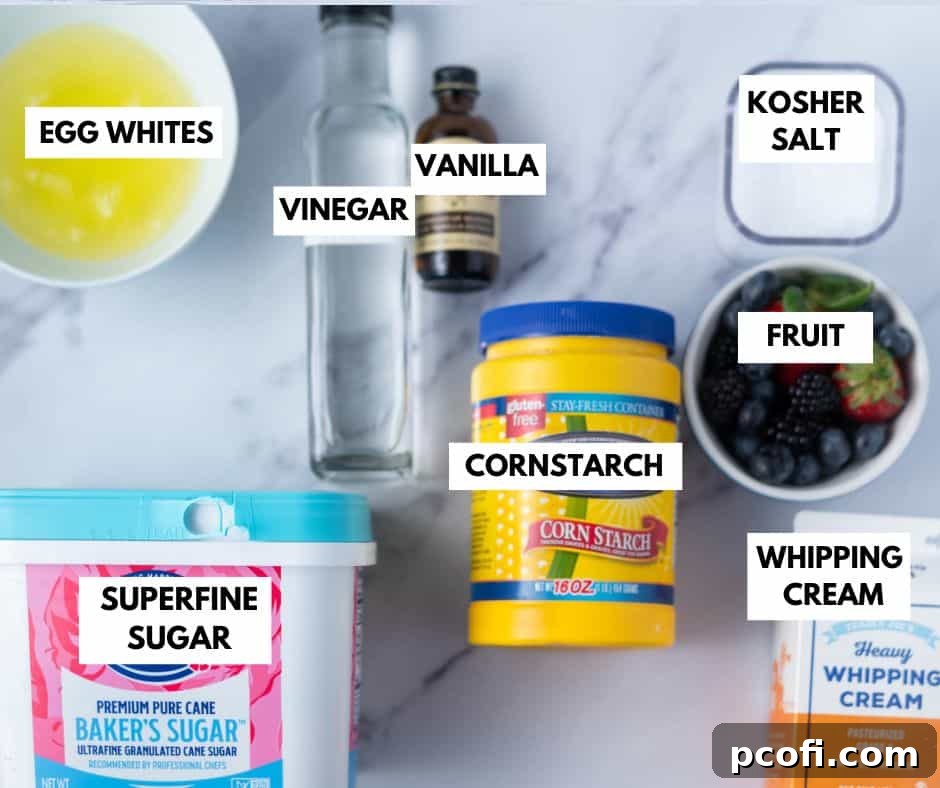 ingredients for pavlova