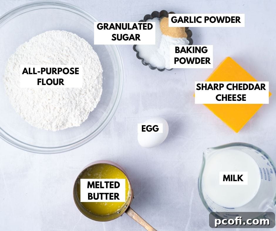 ingredients for cheese bread