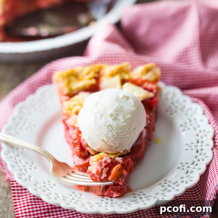 Best Strawberry Rhubarb Pie Recipe, showcasing a classic dessert with a flaky crust and vibrant filling.