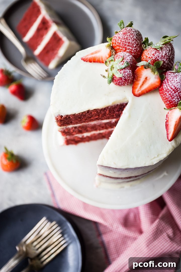 Best old-fashioned red velvet cake from scratch.