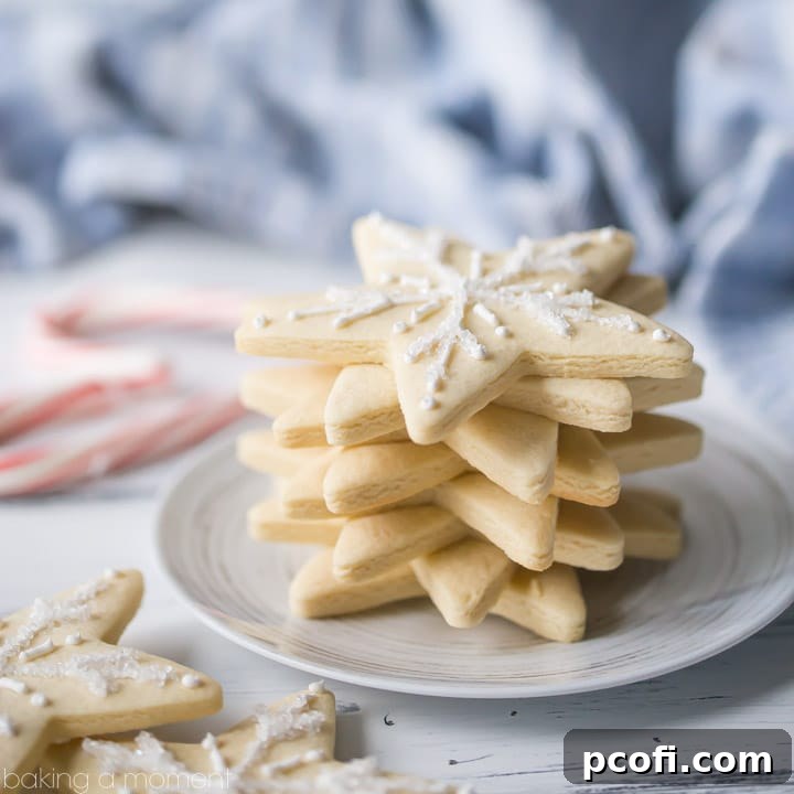 I make these vanilla cut-out cookies every year, and they never disappoint! So easy to make, the dough is great to work with, and they absolutely, positively, DO NOT SPREAD when you bake them. Perfect for decorating with royal icing.