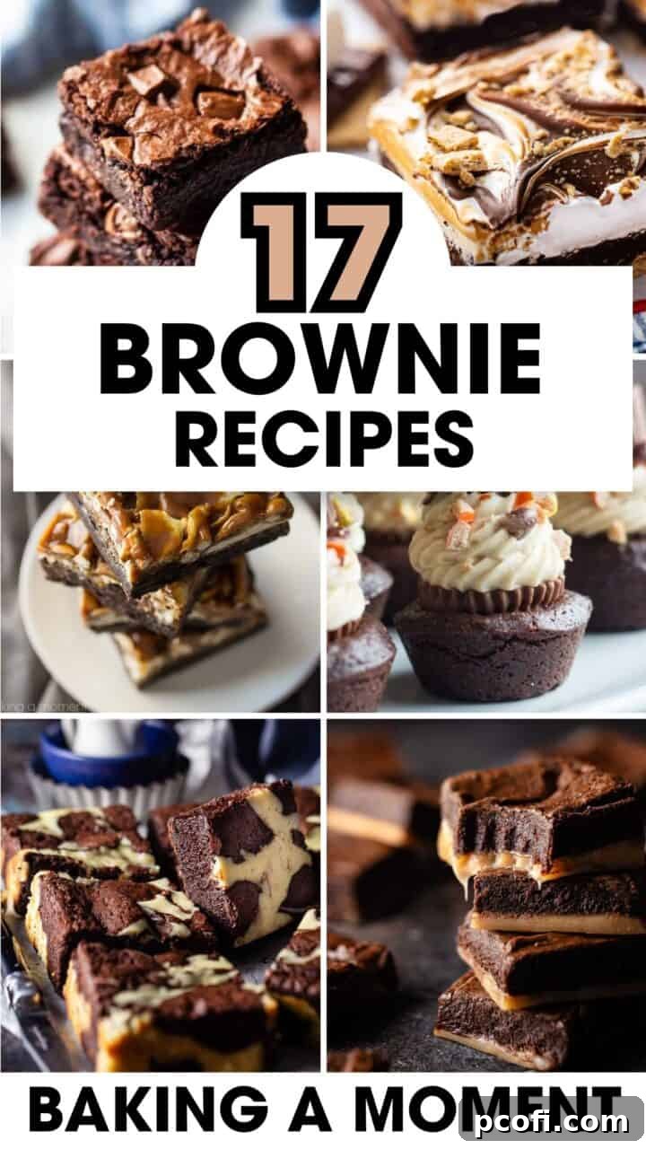 A selection of delicious, fudgy brownies, showcasing their rich chocolatey texture and versatility.