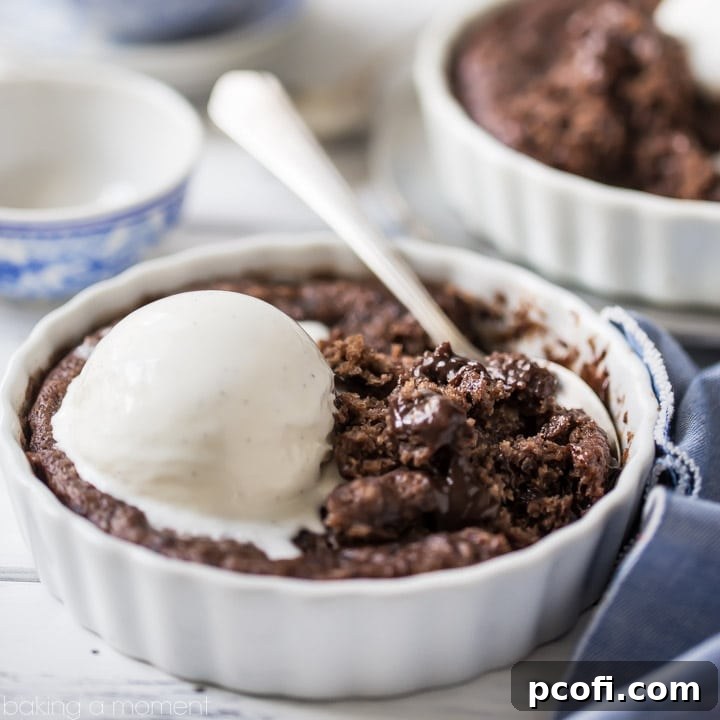 Brownie Pudding Cake- ooey-gooey and sweet, so chocolate-y, with crunchy walnuts in every bite! This is comfort food at its best.