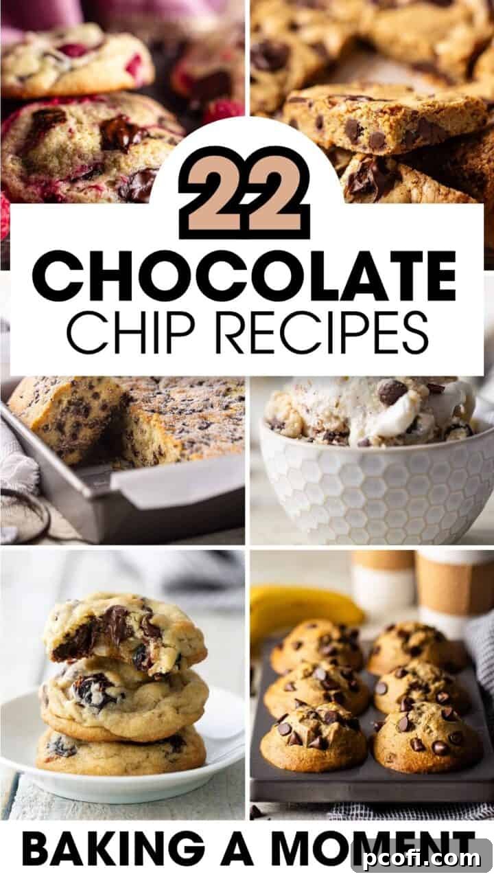 A delectable spread of various chocolate chip desserts, showcasing their comforting and inviting nature.