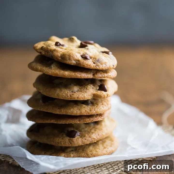 Thin and crispy chocolate chip cookies, buttery and loaded with melted chocolate chips, just like Tate's.