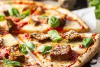 Crispy Eggplant Parmesan Pizza with Fresh Basil and Mozzarella