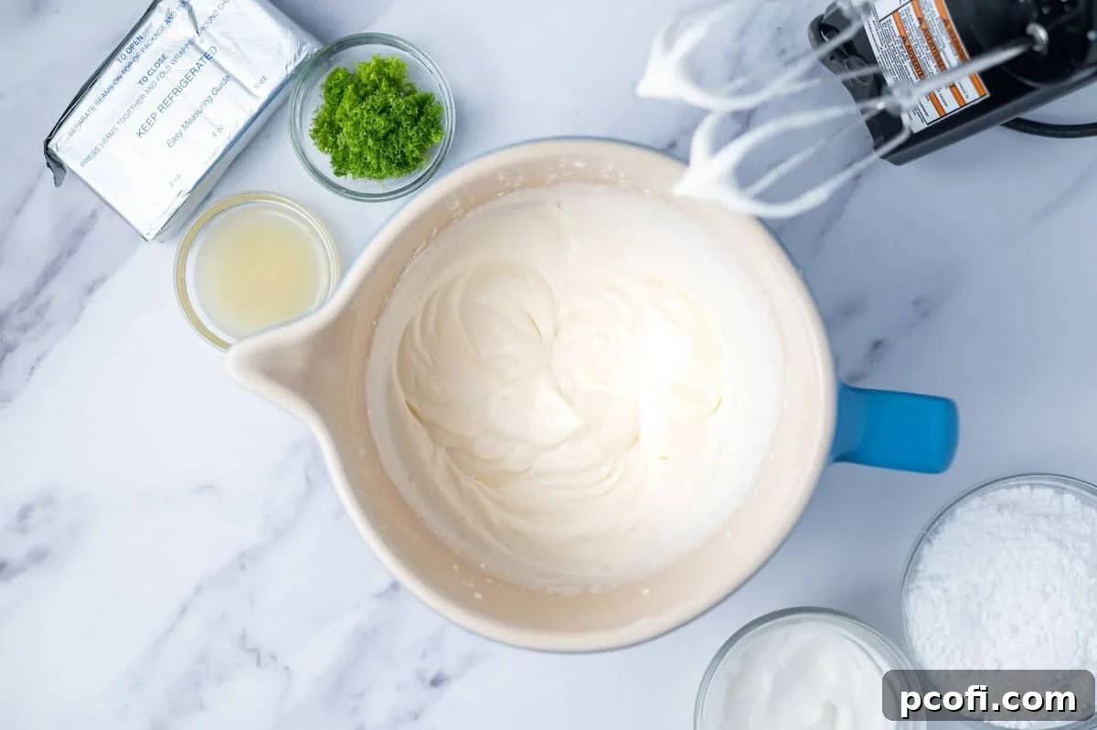 whipped cream in a mixing bowl