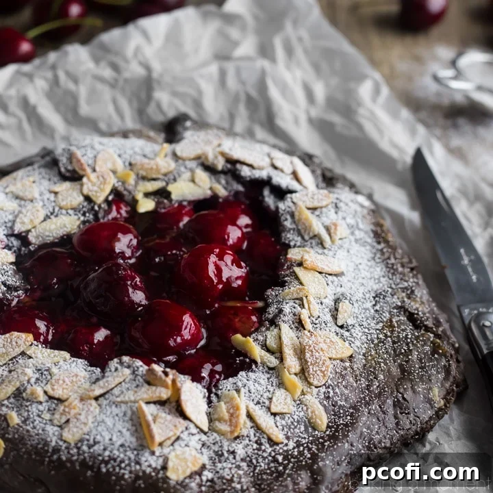 Chocolate Cherry Galette- such a simple dessert for summer and I loved the flavor combo!