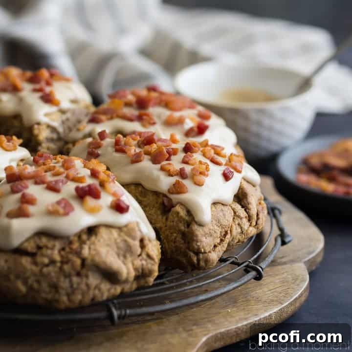 10 Delicious Father's Day Recipes to Impress Dad 6 Cinnamon Peanut Butter Chip Scones with Maple Bacon Glaze